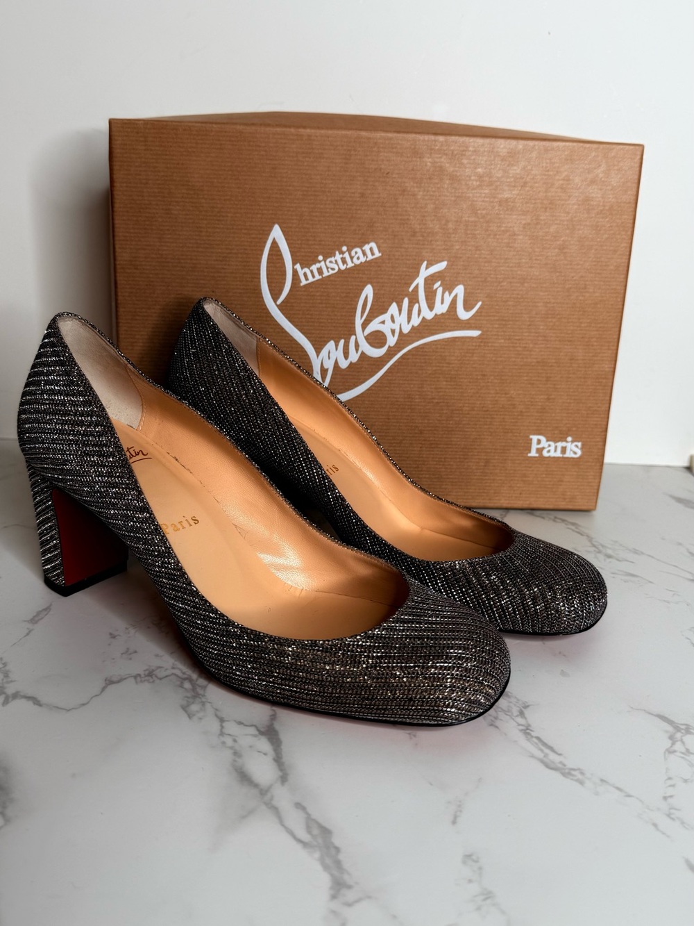 Christian Louboutin Kaleitop 85 Glitter Pumps Size 39